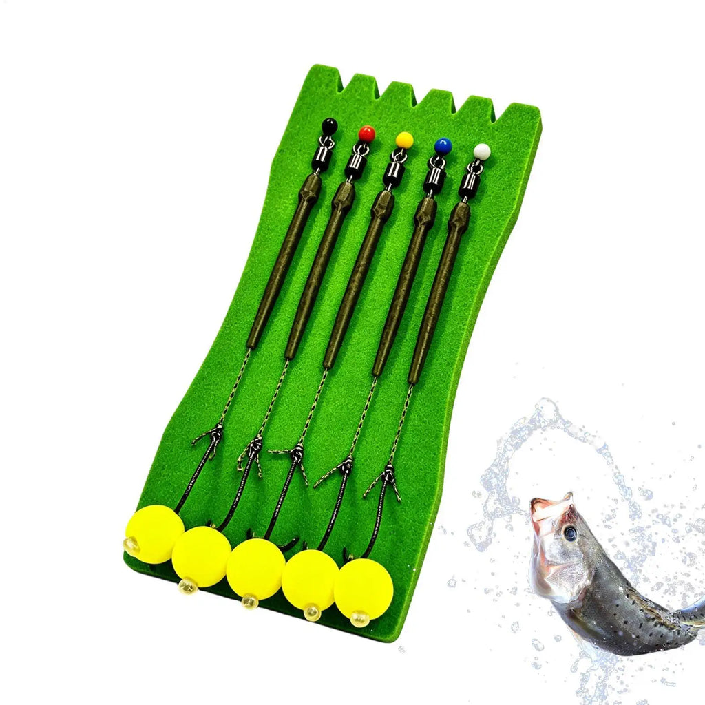 5Pcs Anti-Bottom Fishing Line Set European Carp Fishing Set European Style Anti-Bottom Fishing Grass Carp Sea Pole Return Bottom Oasis Select