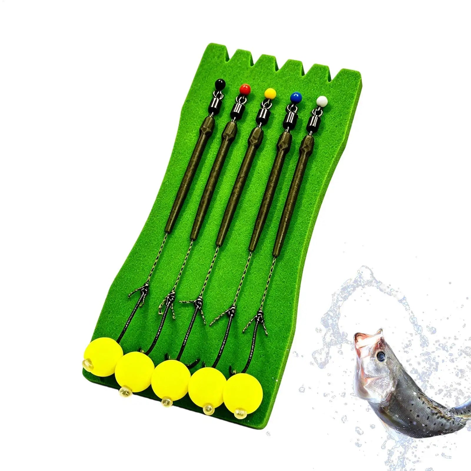5Pcs Anti-Bottom Fishing Line Set European Carp Fishing Set European Style Anti-Bottom Fishing Grass Carp Sea Pole Return Bottom Oasis Select