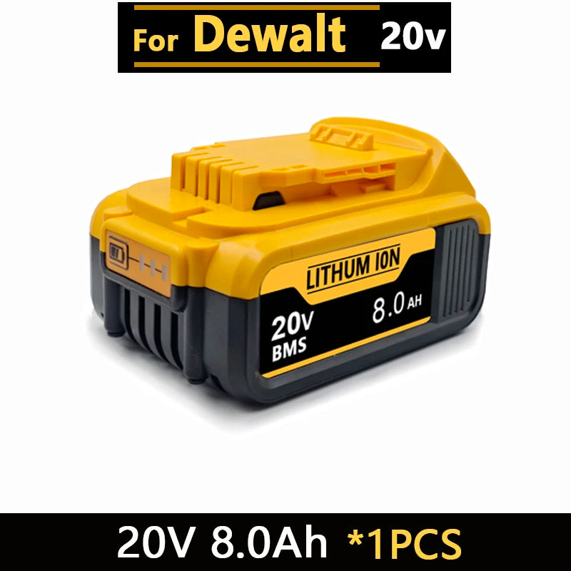 New for Dewalt lithium battery 20V/20V universal lithium battery fast charging DCB118 DCB115 DCG405 DCF512 DCD805 DCF887 battery Oasis Select 1Pcs-8.0Ah