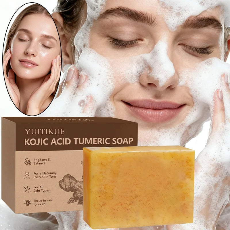 Turmeric Kojic Acid Cleansing Bar – Brightening Soap for Face