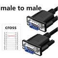 DB9 9Pin Serial Direct cross RS232 Extension Cable Connecting Line DB9 9Pin cable Male To Male/female Data Line Extension Cable Oasis Select male to male B 1.5m