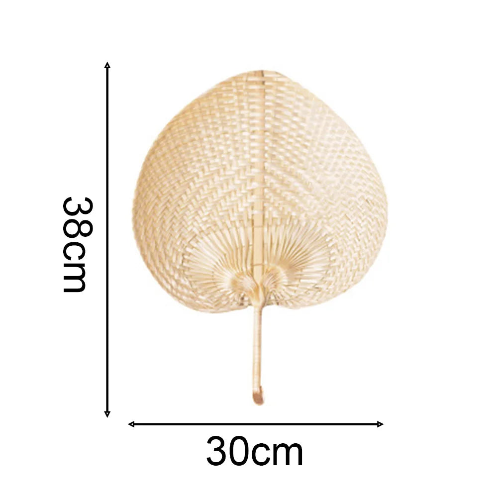 1pc Chinese Style Pure Hand Woven Craft Fan Summer Mosquito Repellent Fan Natural Palm Leaf Hand Shake Fan Home Decoration Oasis Select A China