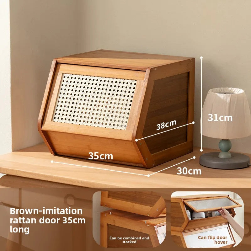 Creative bedside table, simple modern bedroom, household bedside storage, lockers, cabinets, rental room can be stacked Oasis Select wangwen 35 brown
