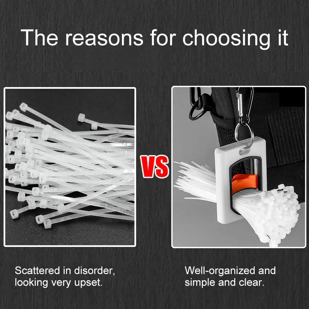 Portable Cable Tie Organizer – Glow-in-Dark & Carabiner Clip