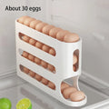 4-Layer Rolling Egg Holder – Fridge Egg Organizer & Dispenser Egg Fridge Organizer Oasis Select white 4-tier