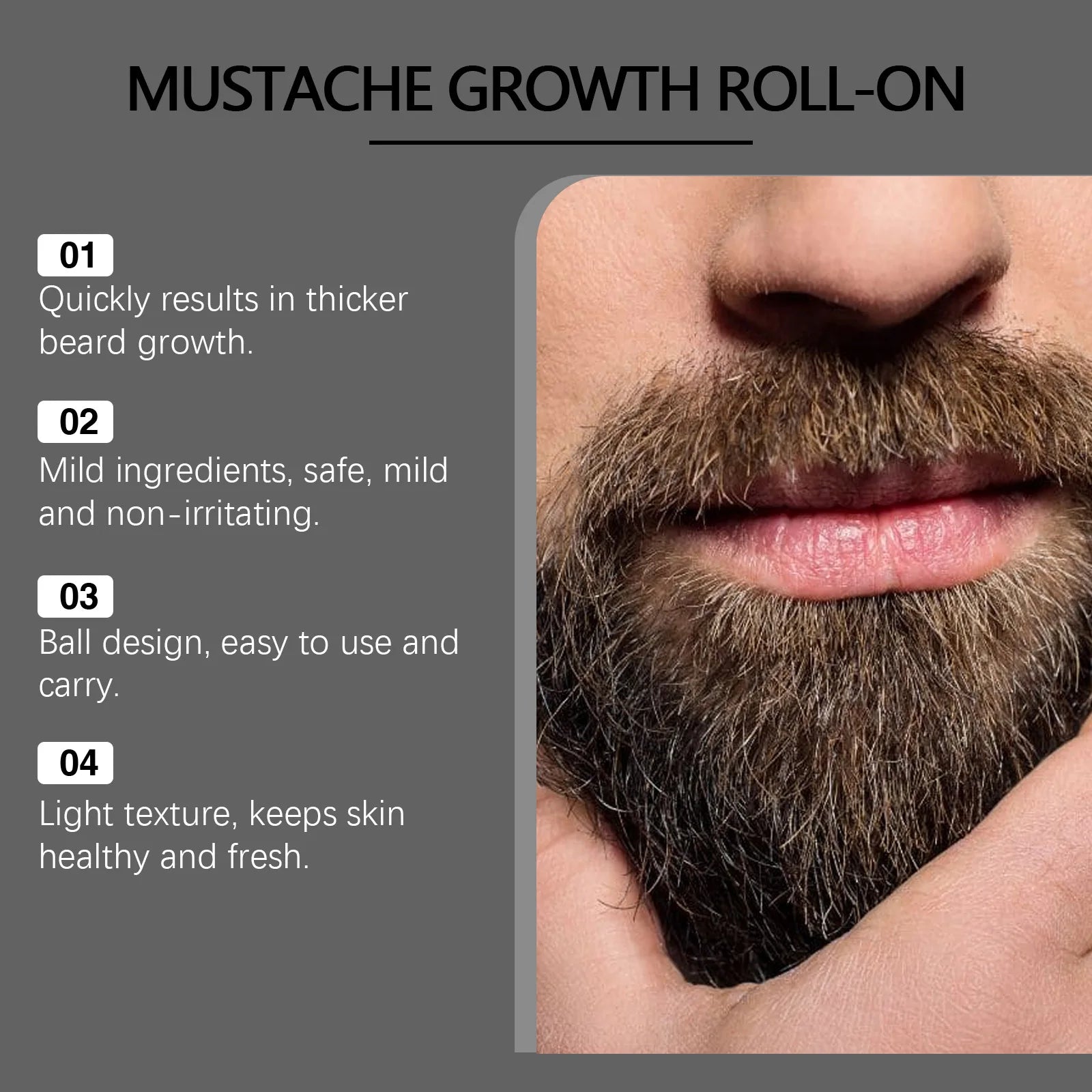 Beard Care Roll-On Oil – Nourishes, Thickens & Reduces Shedding Beard Growth Oil Oasis Select