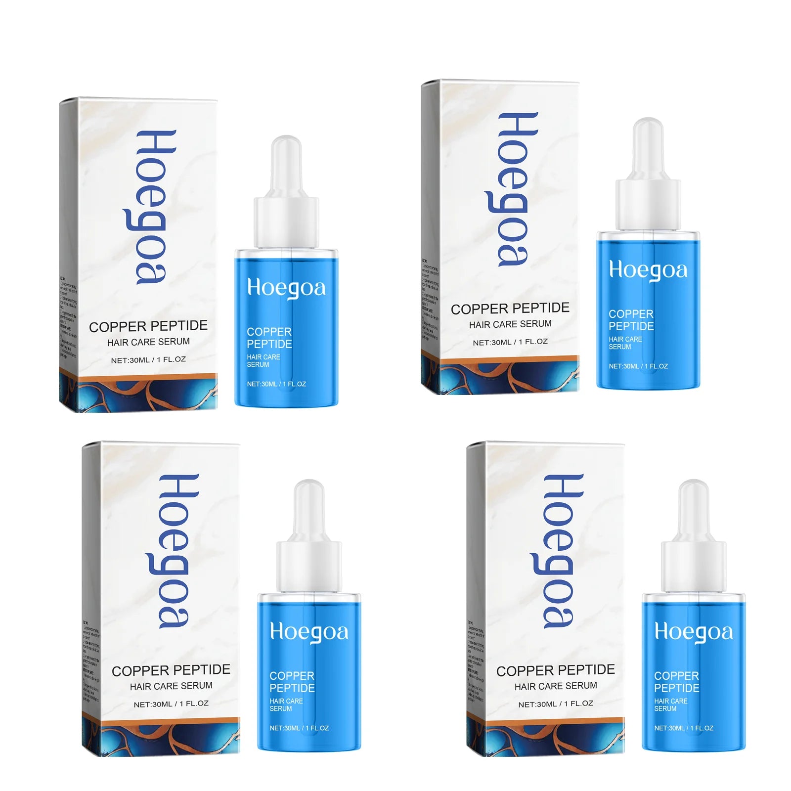 Copper Peptide Hair Grow Serum Prevent Alopecia Moisturizing Hair Dry Frizz Repairing Smoothing Scalp Care Density Hair Essence Oasis Select 4pcs