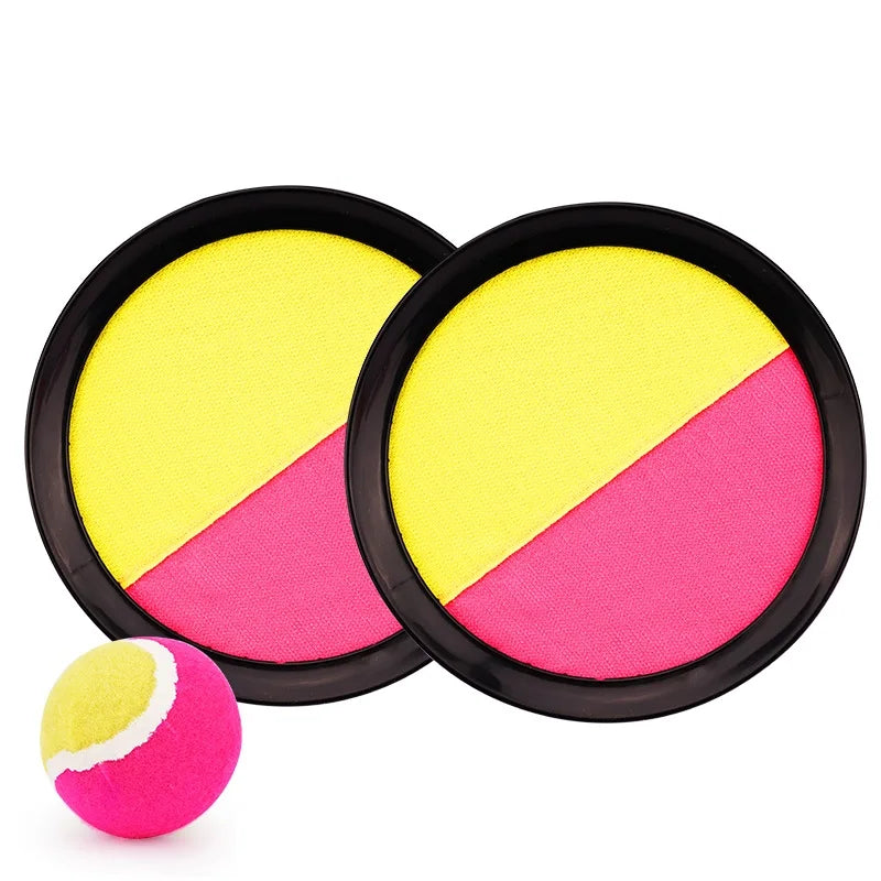 1Set Kids Sucker Sticky Ball Toy Outdoor Sports Catch Ball Game Set Throw And Catch Parent-Child Interactive Outdoor Toys Oasis Select 2discs 1hard ball b