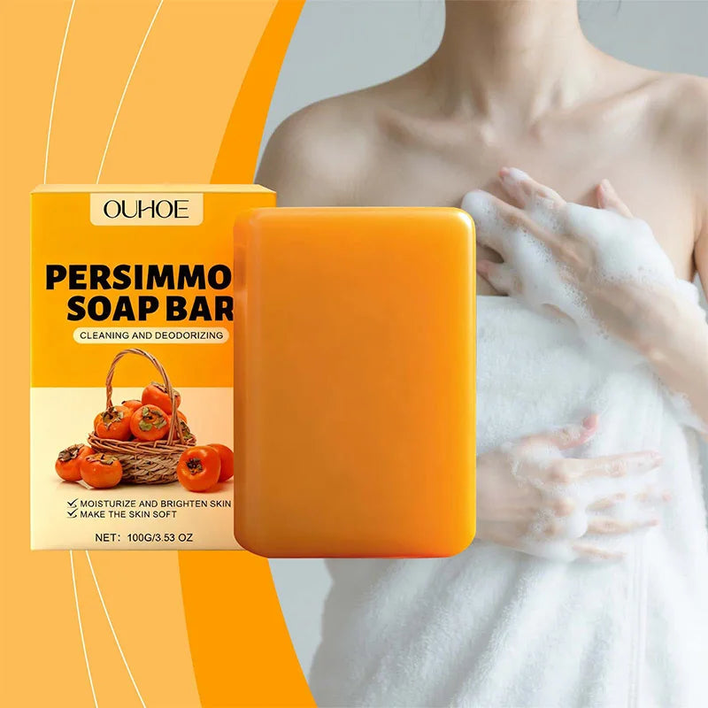 Persimmon Fruity Aroma Honey Bath Soap Bar,Reduce Mature Skin Elderly Odor,Face Body Gentle Cleansing Refreshing Moisturizing Oasis Select