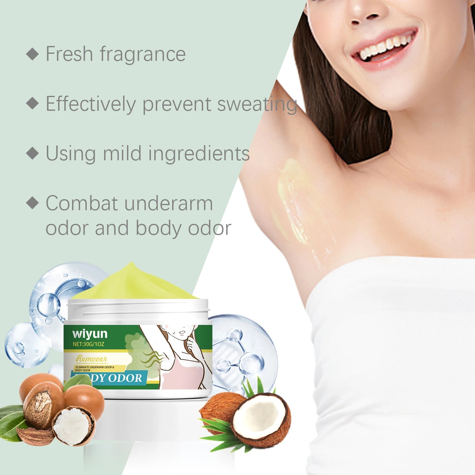 WIYUN Underarm Deodorant Cream – Natural, Long-Lasting Freshness