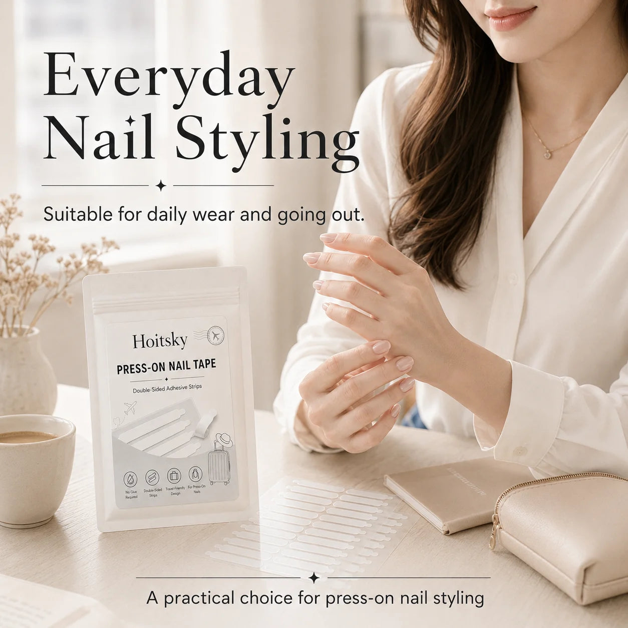 Super Sticky Waterproof Nail Adhesive Tabs Reusable Glue Stickers for Press-On Nails Portable Manicure Supplies Oasis Select