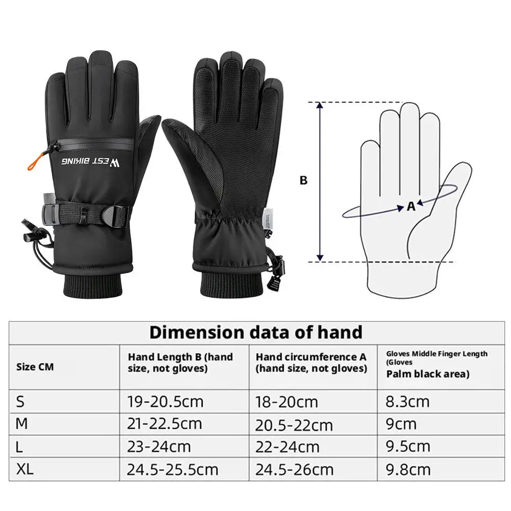 Winter ski gloves for men and women waterproof windproof warmth thickened anti-slip touch screen riding driving gloves Oasis Select