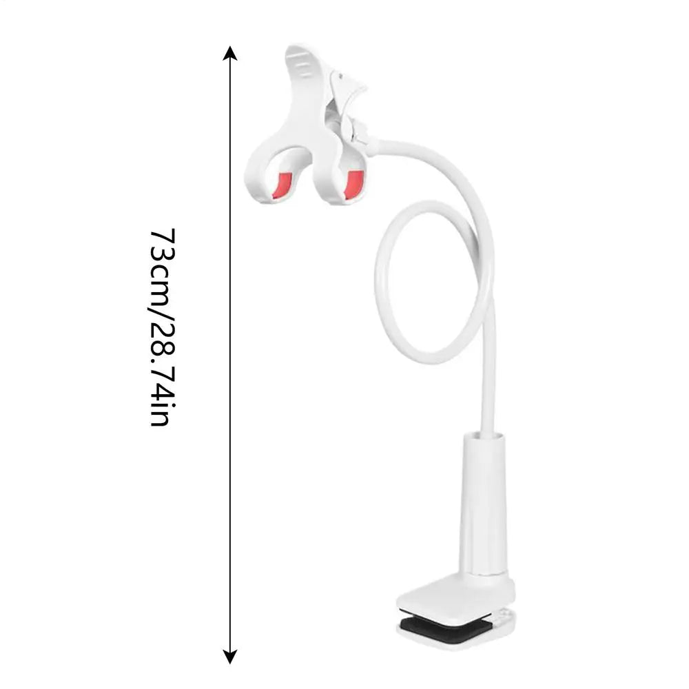 Bed Phone Holder Multifunctional Cell Phone Mount Gooseneck Phone Holder for Desk Headboard Bed Bedside Bendable Long Arm Phone Oasis Select White