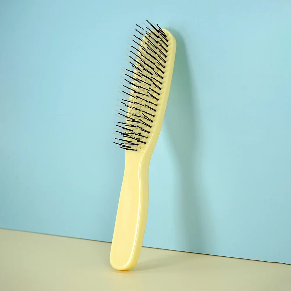 Multicolor Plastic Hair Brushes Set Gentle Detangling Styling All Hair Types Daily Use Smooth Combing Experience for Home Travel Oasis Select SZ85-yellow