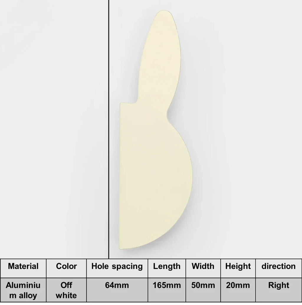 Love Rabbit Cartoon Children's Room Handle Color Matching Cabinet Door Handle Kitchen Cabinet Shoe Cabinet Wardrobe Door Handle Oasis Select Off white Right165mm