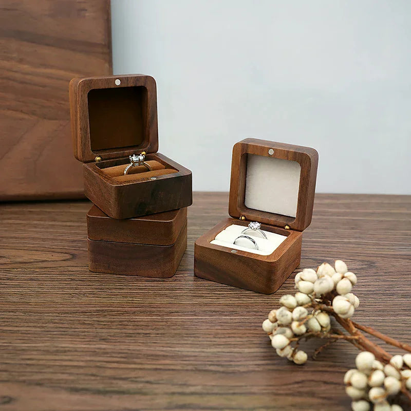 Luxury Wood Jewelry Box Wedding Ring Box Earring Rings Box Jewelry Organizer Box Jewelry Gift Packaging Box Bracelet Package Oasis Select