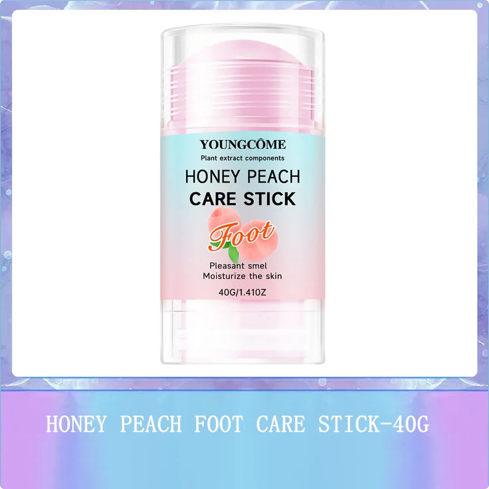 Honey Peach Foot Care Cream - 72H Moisturizing & Crack Repair, Natural Anti-Odor Formula, Portable Heel Balm for Dry/Calloused Oasis Select 40G-1PCS