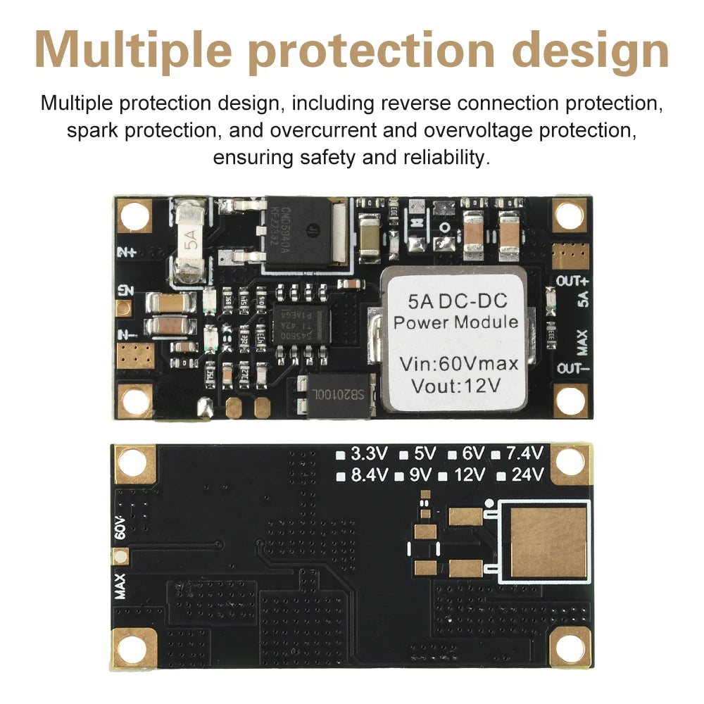 DC-DC 6.5V-60V to 5V 12V Voltage Stabilizing Step-Down Module Mini-Low-Profile Buck Converter Power Supply Oasis Select