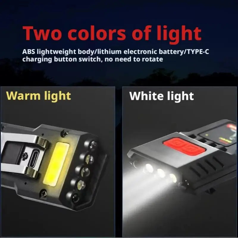 Lnduction Night Fishing Light Work use Usb Charging Cap Clip Light Led Waterproof Yellow White Induction Headlamp Rechargeable Oasis Select