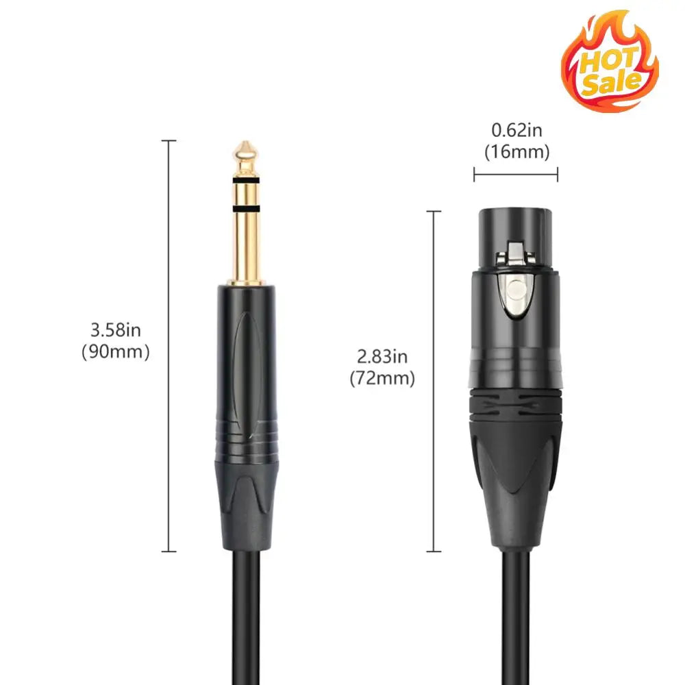 6.35mm 1/4inch TRS Male To XLR Female Audio Cable 1/2M 6.5 Mm 1/4 Inch To XLR Balanced Speaker Mic Cable for Microphone Mixer Oasis Select