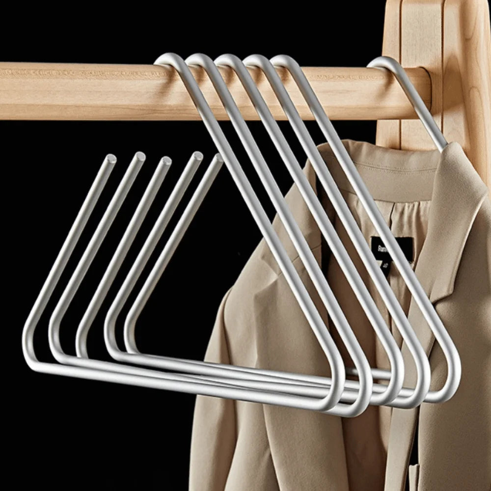 5-Pack Non-Slip Triangle Coat Hangers | Rust-Proof Aluminium