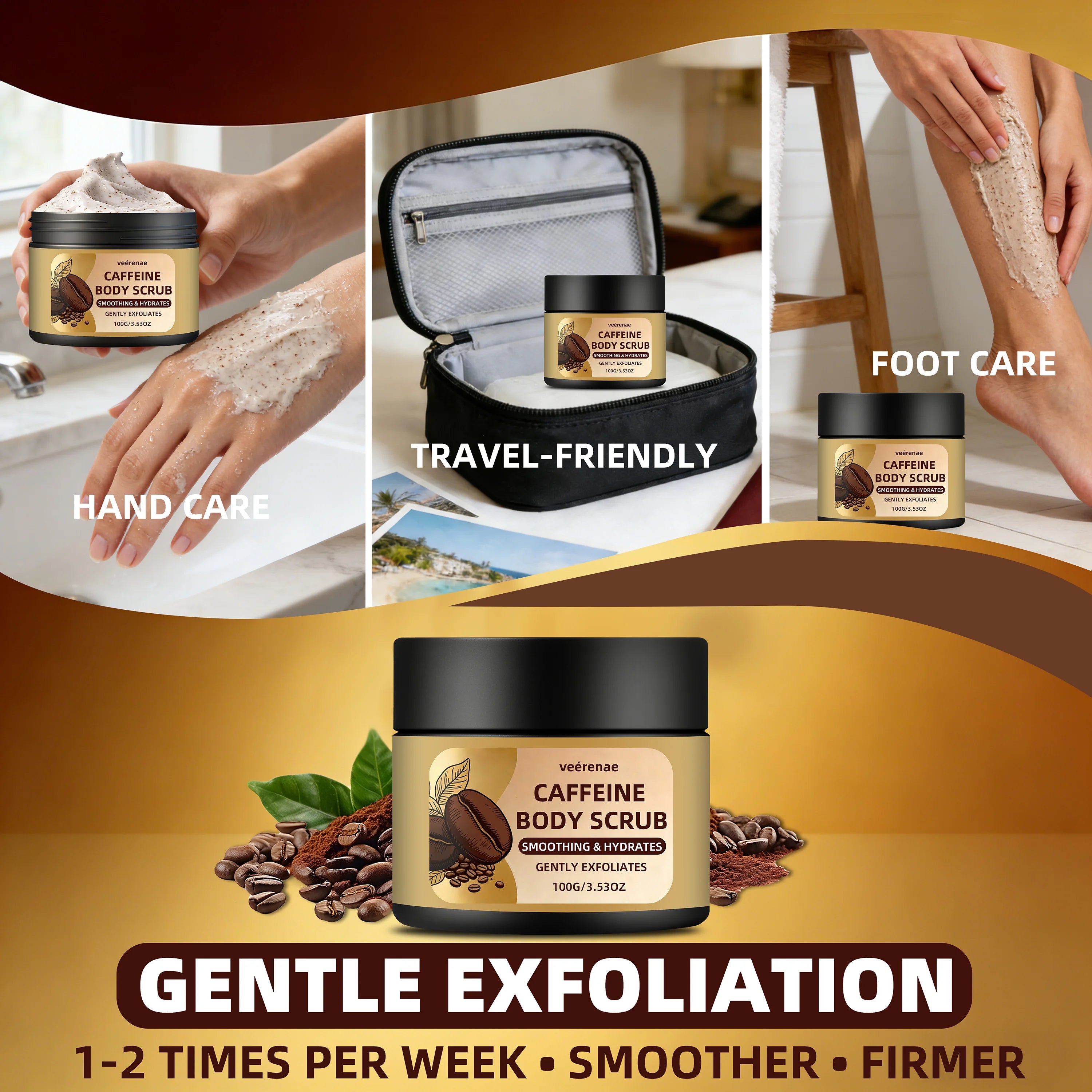 veérenae Caffeine Coffee Body Scrub – Smooth & Radiant Skin