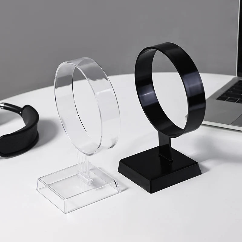 1pc acrylic circular headphone stand detachable transparent/black gaming headset desktop display storage rack Oasis Select
