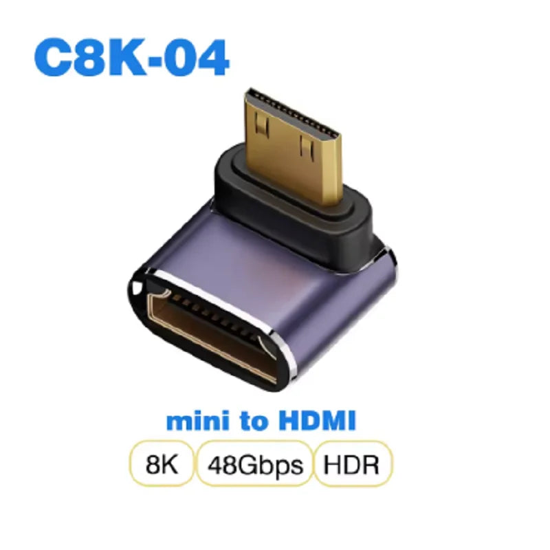 8K HDMI2.1 Cable Adapter micro mini hdmi to HDMI 2.1 Converter 48Gpbs 8K60HZ 4K120HZ for HDTV Projector PS4 PS5 Laptop PC Oasis Select C8K 4