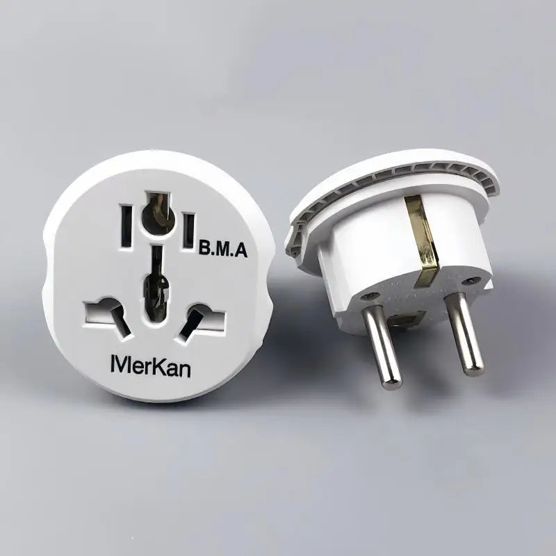 Professional Travel Adapter from AU US UK CN To EU KR; 16A 250V Wall Socket Converter; Comes with Dual Round Socket Oasis Select
