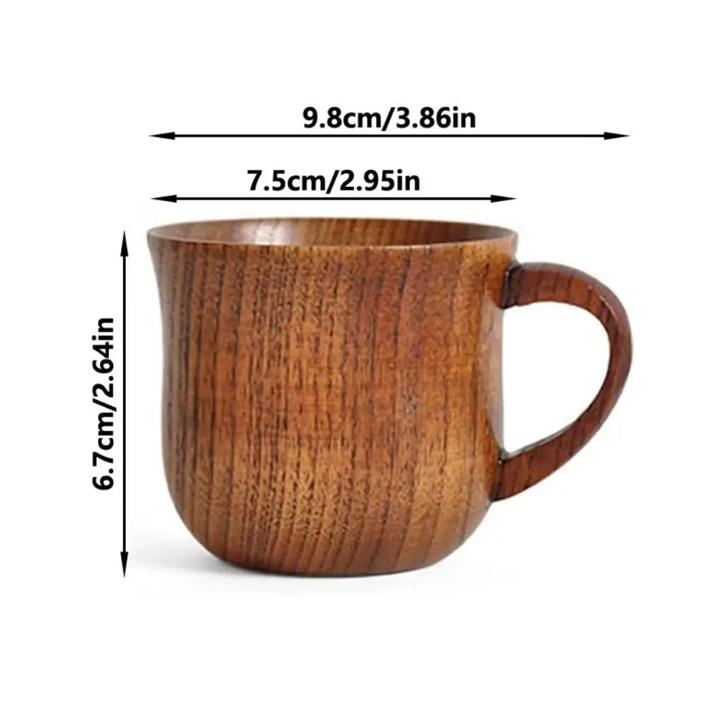 Wooden Tea Cup 200ml | Heat-Safe Rustic Japanese Style