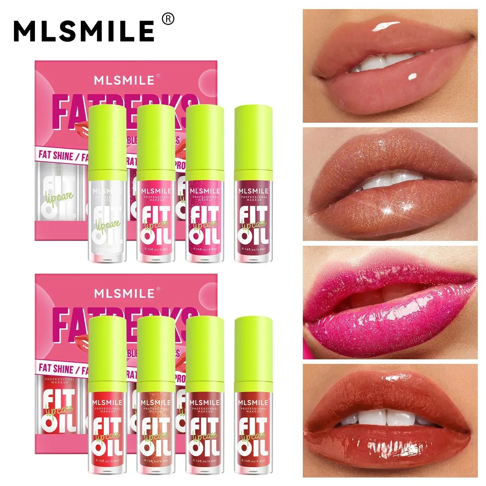 4pcs Set Mirror Pearl Lipgloss Long Lasting Hydrating Moisturizing Clear Lip Balm Oil Multi Color Lip Enhancement Oasis Select