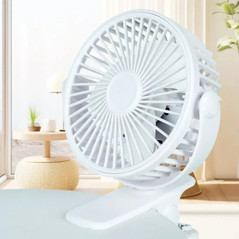 Portable Mini 360°Flip USB Rechargeable Table Fan Clip-on Type Desk Fan Hanging Clip Fan Night Light Air Cooler Outdoor Oasis Select