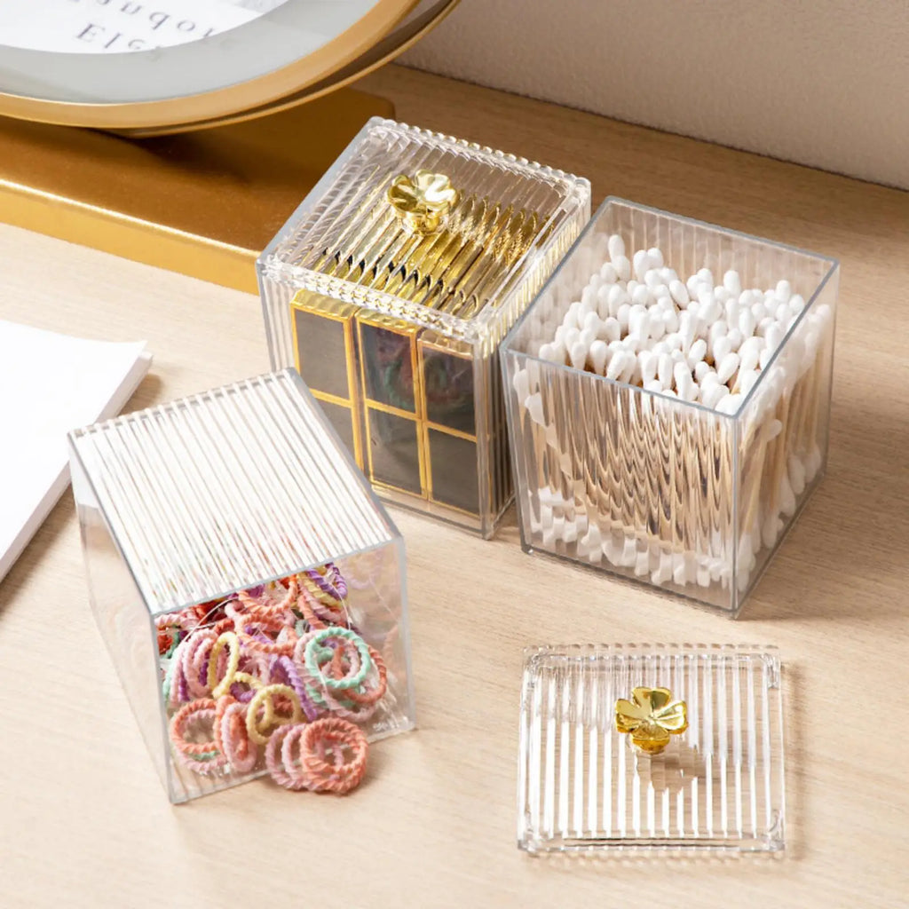 Qtip Holder,Cotton Swab Holder,Bathroom Jars With Lids Set,Apothecary Jar Dispenser For Cotton Ball, Cotton Swab, Cotton Round P Oasis Select