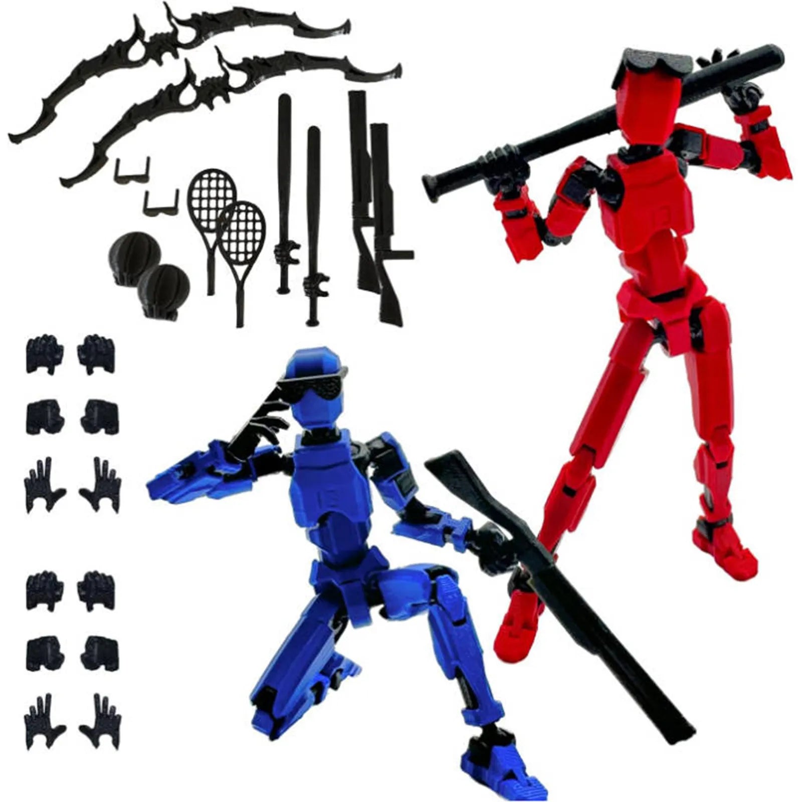 13-Joint Robot Action Figure with 6 Weapons | Desk Collectible Robot Action Figure Oasis Select 2PCS One Size