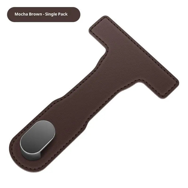Car Glove Box Purse Hook Universal Hidden Car Hook PU Leather Hanging Hooks Interior Seat Back Hanger Hook Accessories Oasis Select Brown