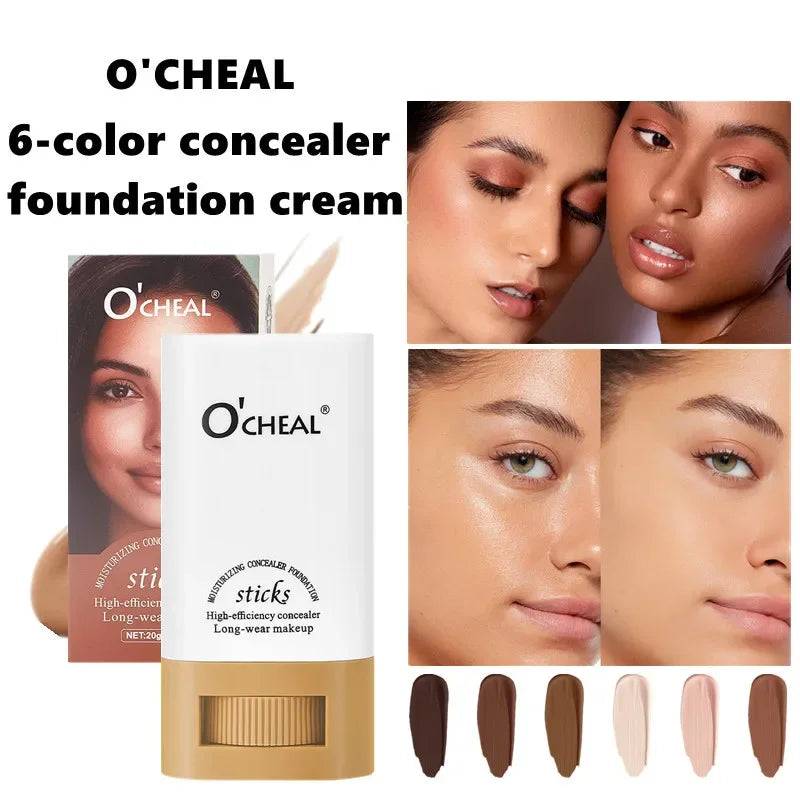 Waterproof Concealer Stick Lightweight Foundation Long Lasting Moisturizing Cover Blemishes Natural Finish Brightening Makeup Oasis Select