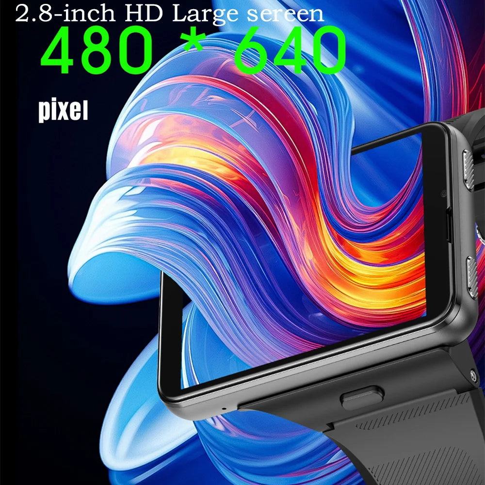 Smartwatch 2MP/8MP Dual Camera 4G Smart Watch Android 11 Men Women 2.88" 4GB RAM 64GB ROM 2300MAh Watches GPS WIFI Compass Gift Oasis Select