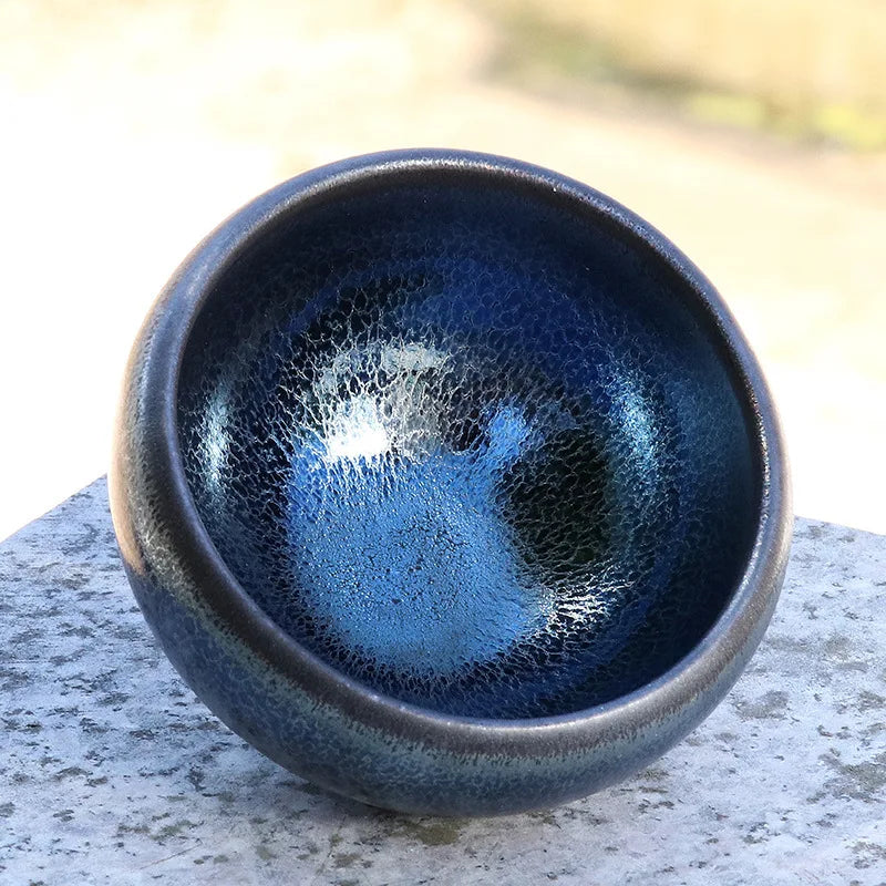 Jianzhan Tea Cup Pure Manual Iron Tire Kiln Glaze Master Cup Household Ceramic Kung Fu Tea Set Tea Cup Oasis Select