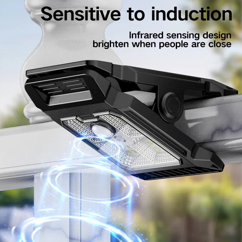 1PCS Solar Sensor Motion Light Outdoor Clip on Lawn Lamp Waterproof Work Light Camping Household Garden Lighting Courtyard Lamp Oasis Select