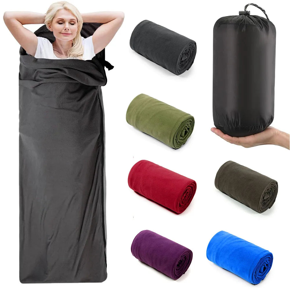 Soft Fleece Sleeping Bag Liner Camping Blanket Ultra-light Outdoor Travel Sheets Tent Bed Warm Sleeping Bag Oasis Select