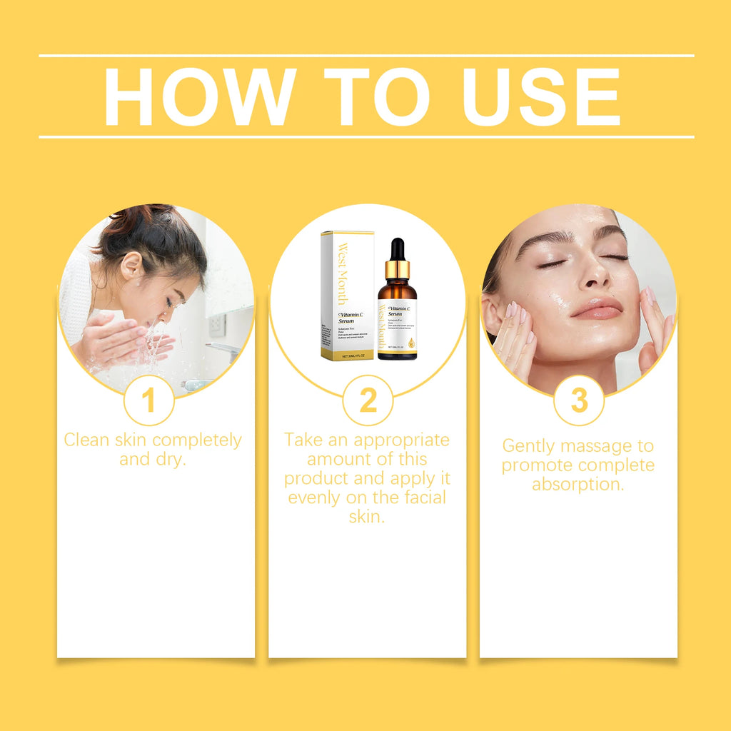 Vitamin C Facial Serum Acne Mark Reduce Fine Lines Brightening Even Skin Tone Moisturizing Essence Firming Nourishing Skin Care Oasis Select