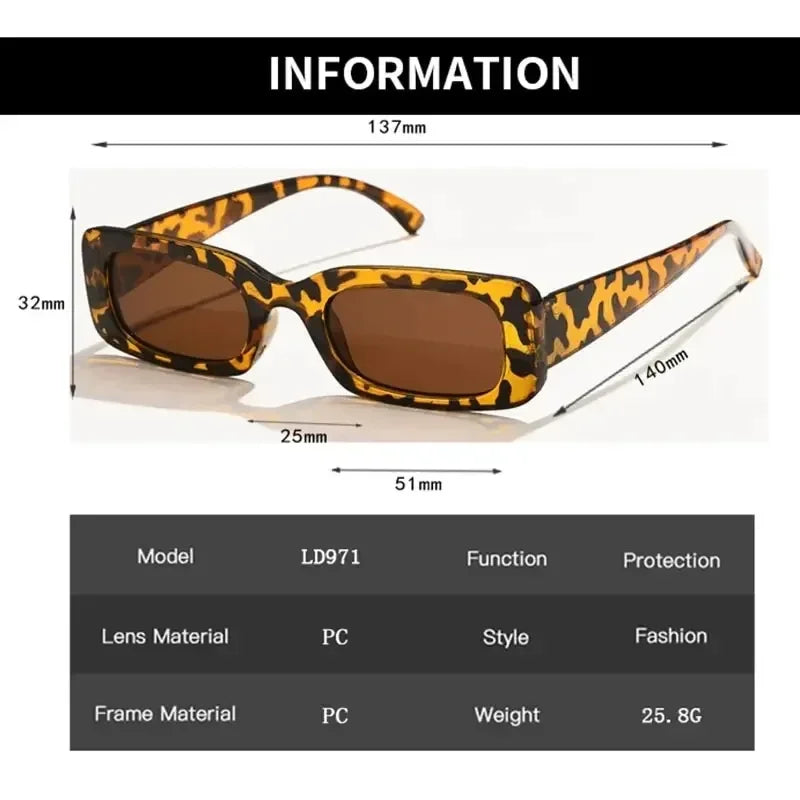 Fashion Sunglasses Classic Retro Square Glasses Women Brand Vintage Travel Small Rectangle Sun Glasses Female Eyewear Anti-Glare Oasis Select