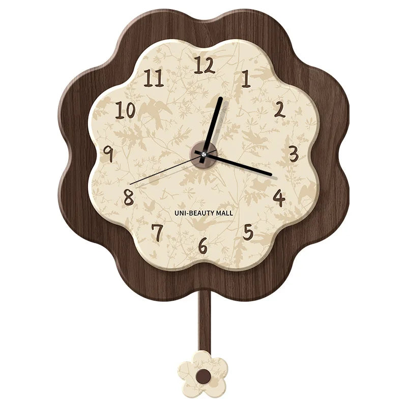 Middle Ancient Style Creative Art Wall Clock New High-end Feeling Living Room Dining Room Bedroom Home Wall Clock Oasis Select