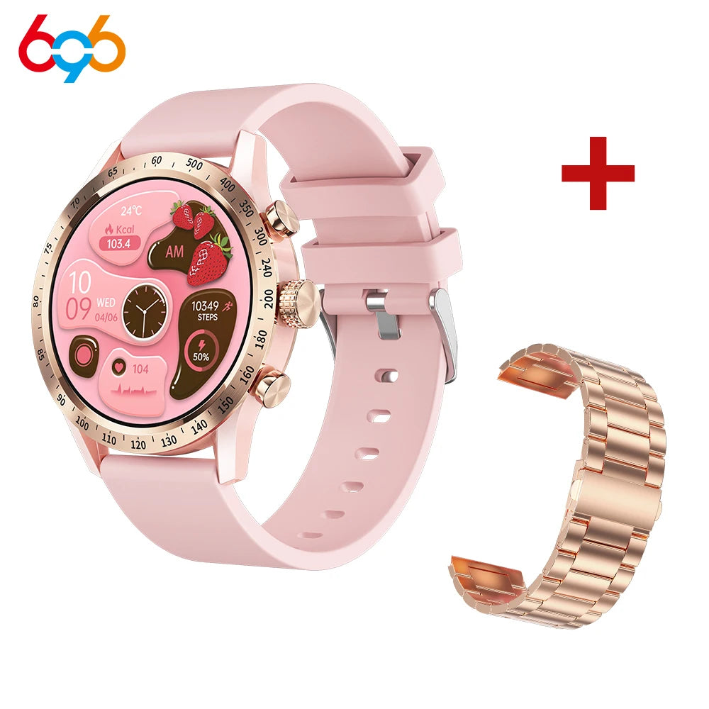 New Fashion Women 1.28" AMOLED Smartwatch Blue Tooth Call Smart Watch Heart Rate Sports Fitness Lady Waterproof Voice Assistant Oasis Select GDPIS a GD3M