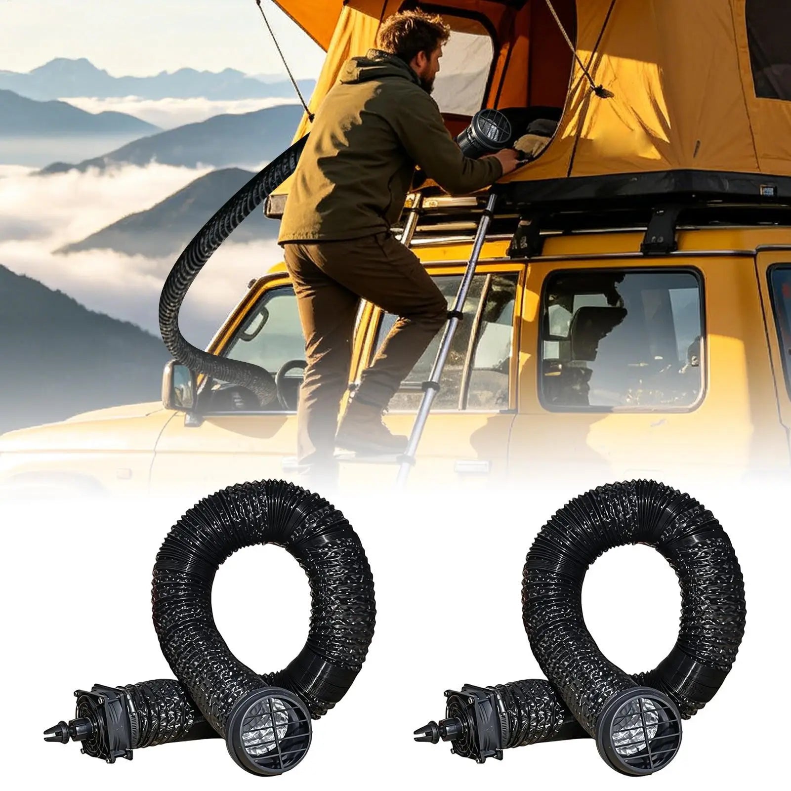 Car Air Vent Extension Car Vent Extender Foldable AC Outlet Adapter for RV SUV Truck Back Seat Outdoor Tent Home Indoor Camping Oasis Select