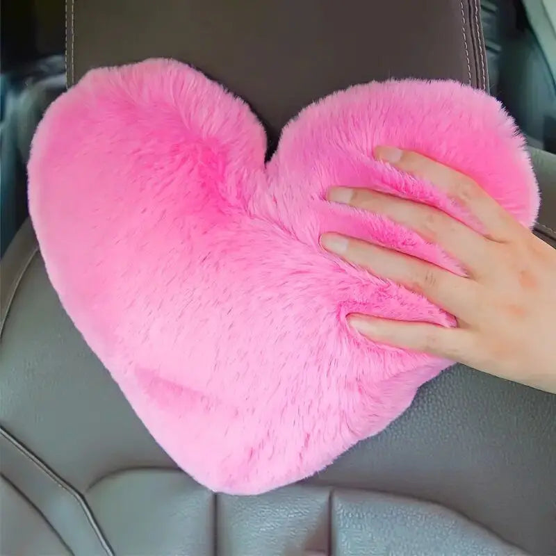 Car Headrests Neck Protectors Love Pillows Waist Pillows, Car Seats Backrests Universal Plush Headrests Imitation Rabbit Hair Oasis Select