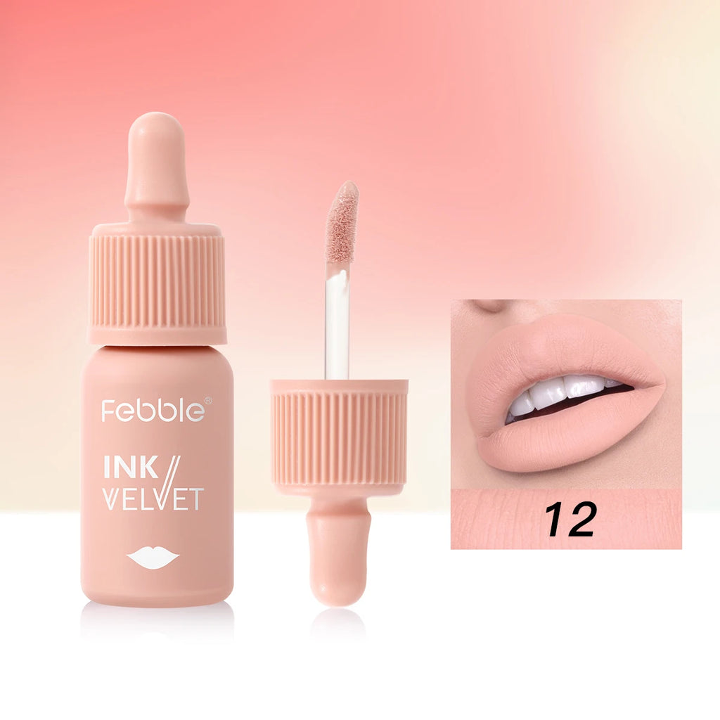 Febble 12-Color Matte Velvet Liquid Lipstick Set | Long-Lasting