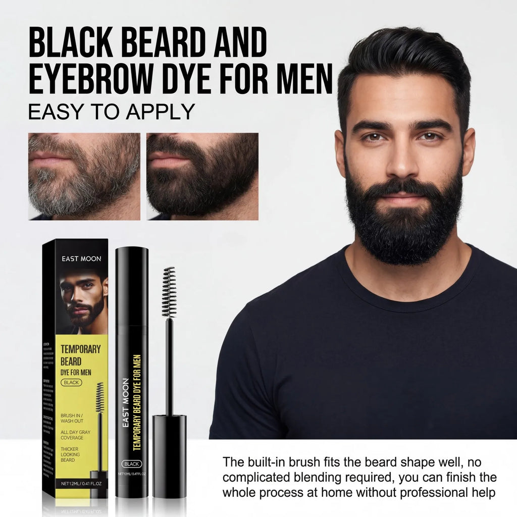 Natural Black Beard Dye for Men Moustache Filler Waterproof Shaping Nourishing Portable Pernmanent Coloring Beard Dyeing Pen Oasis Select