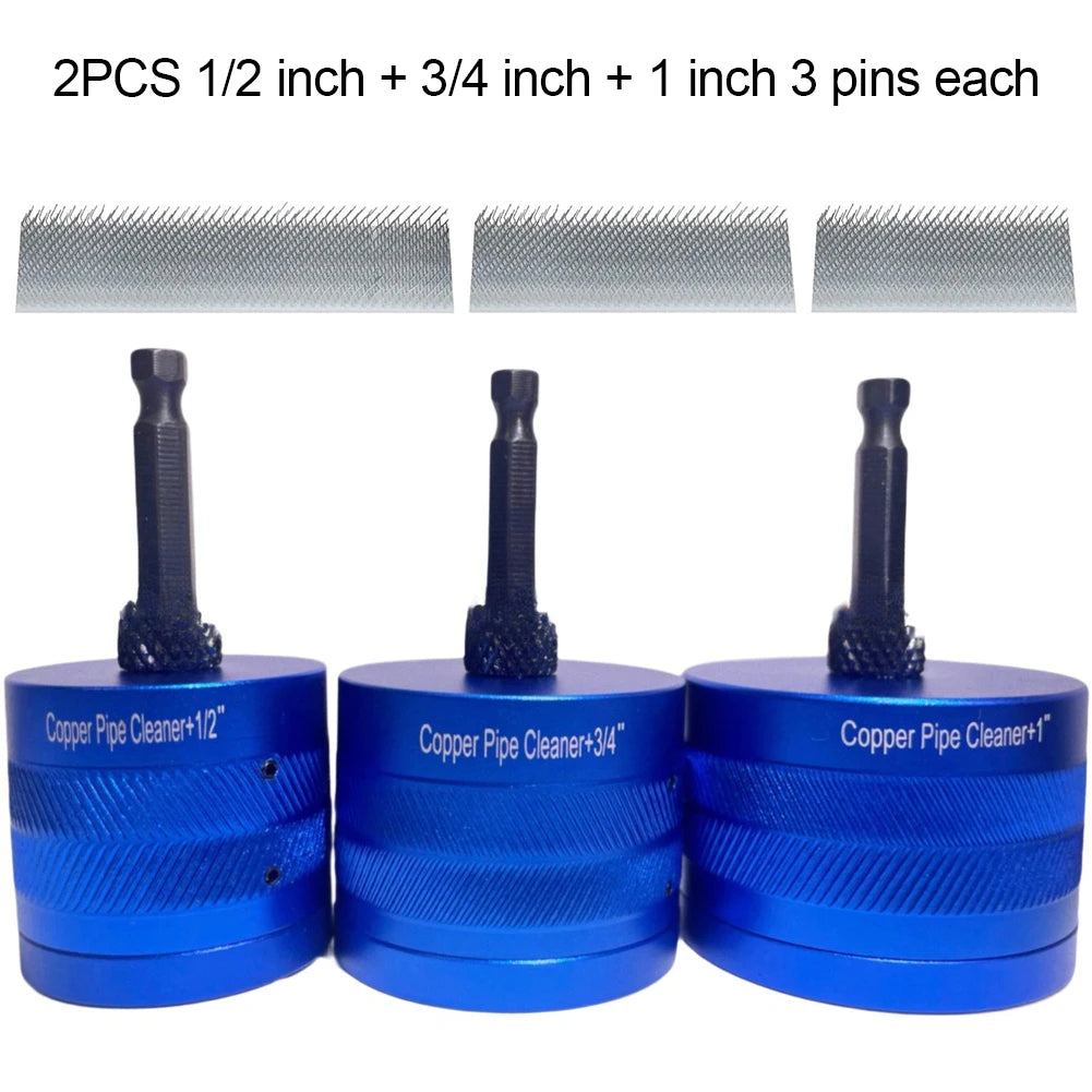 Copper Pipe Cleaning Brush Set – Drill-Powered 1/2, 3/4 & 1 In Pipe Cleaning Brush Oasis Select 3PCS
