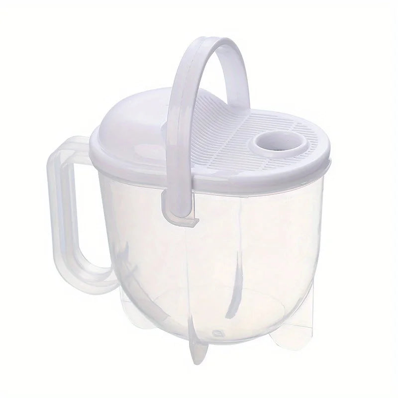 Rice Washer Hand-Free Washing Rice Basin Sieve Plastic Panning Basket With Draining Rinse Type Rice Cleaning Device Oasis Select White